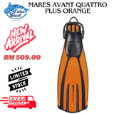 Mares Avanti Quattro + Open Heel Fin For Scuba Diving Ready Stock