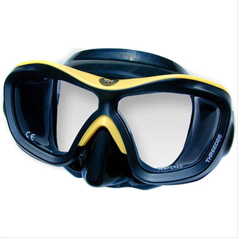 Poseidon Threedee Mask (Black,Yellow, Clear Yellow, Red, Pink, Kevlar) - WhaleShark Malaysia